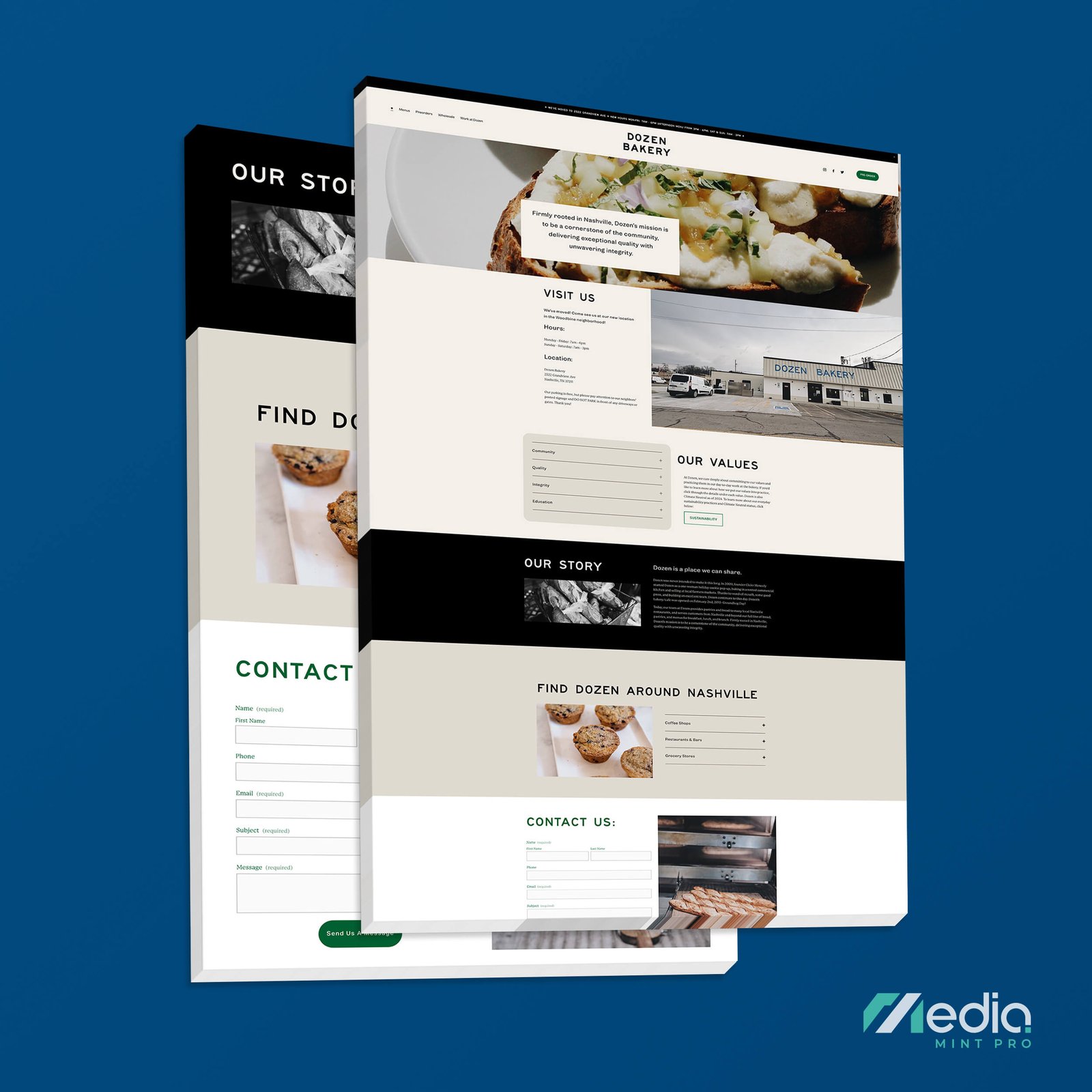 Dozen Bakery Website Design