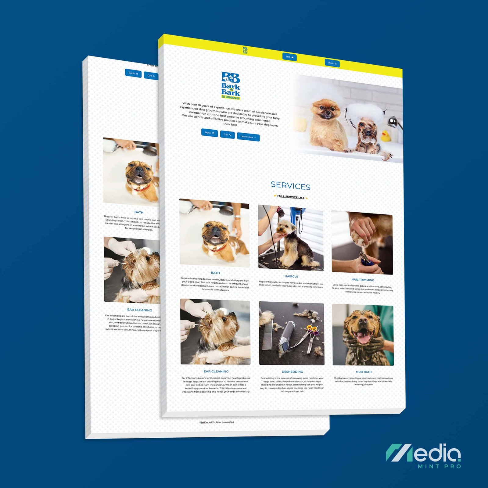Bark & Bark Pet Grooming Salon Website Design