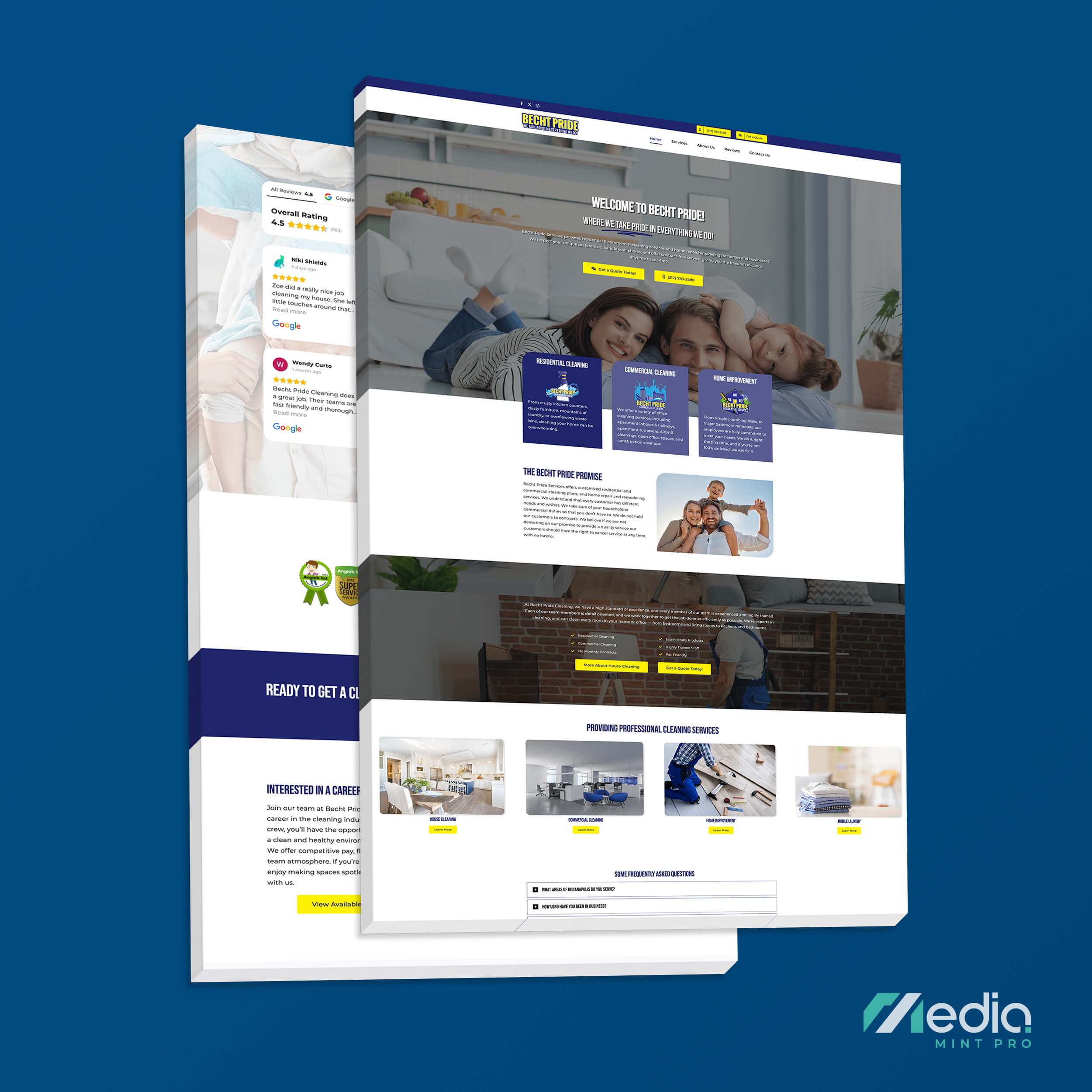 cleaning service website design in Indianapolis