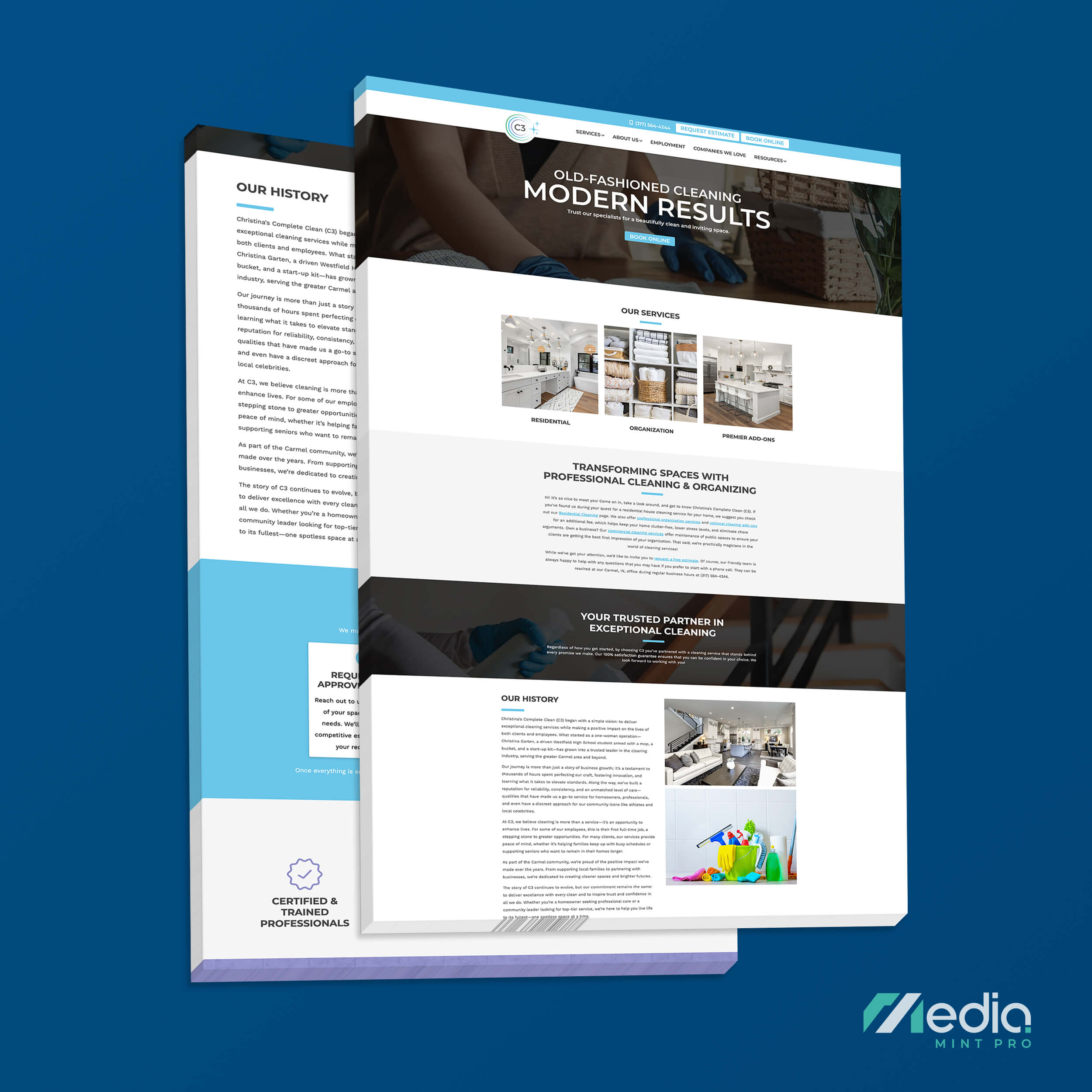 cleaning service website design in Carmel
