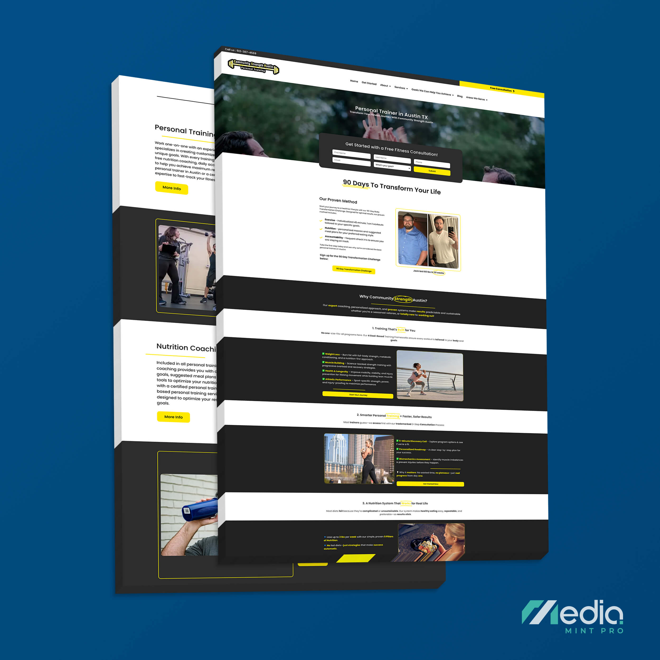 personal training website design in Austin