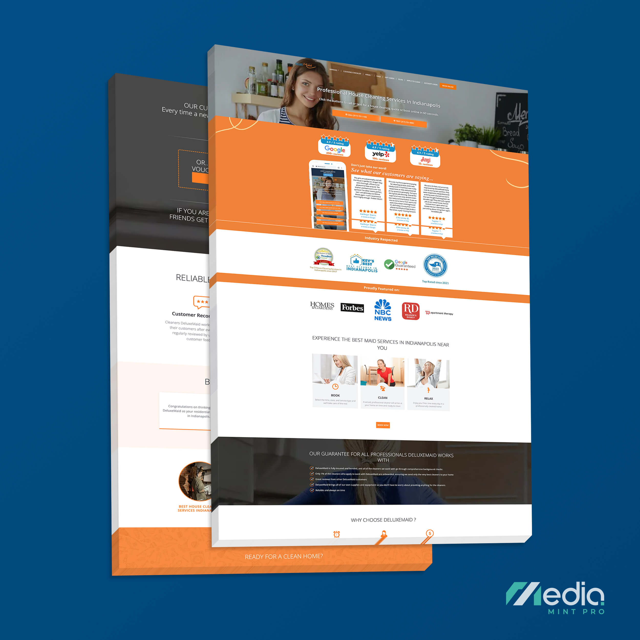 cleaning service website design in Indianapolis