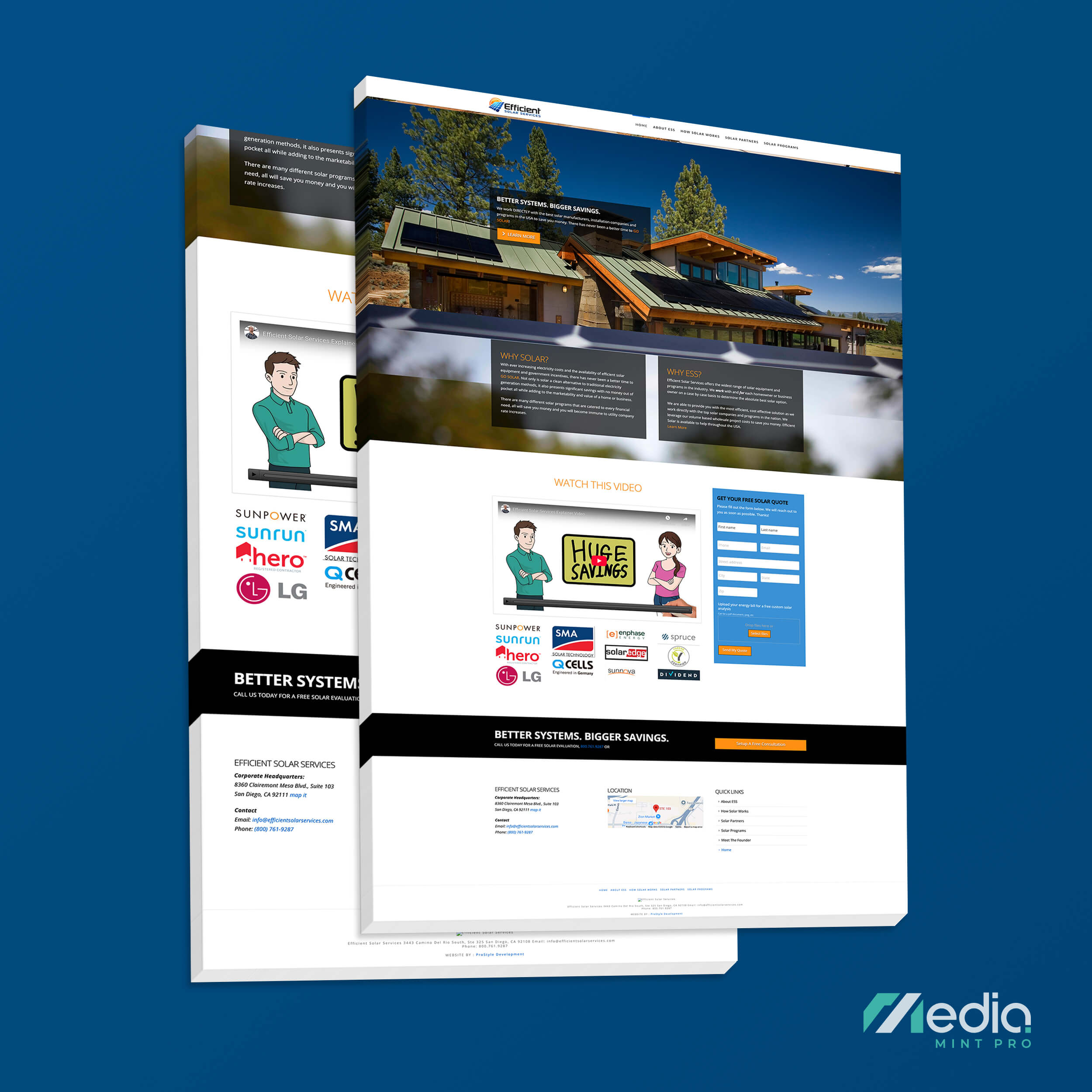 Efficient Solar Services Website Design