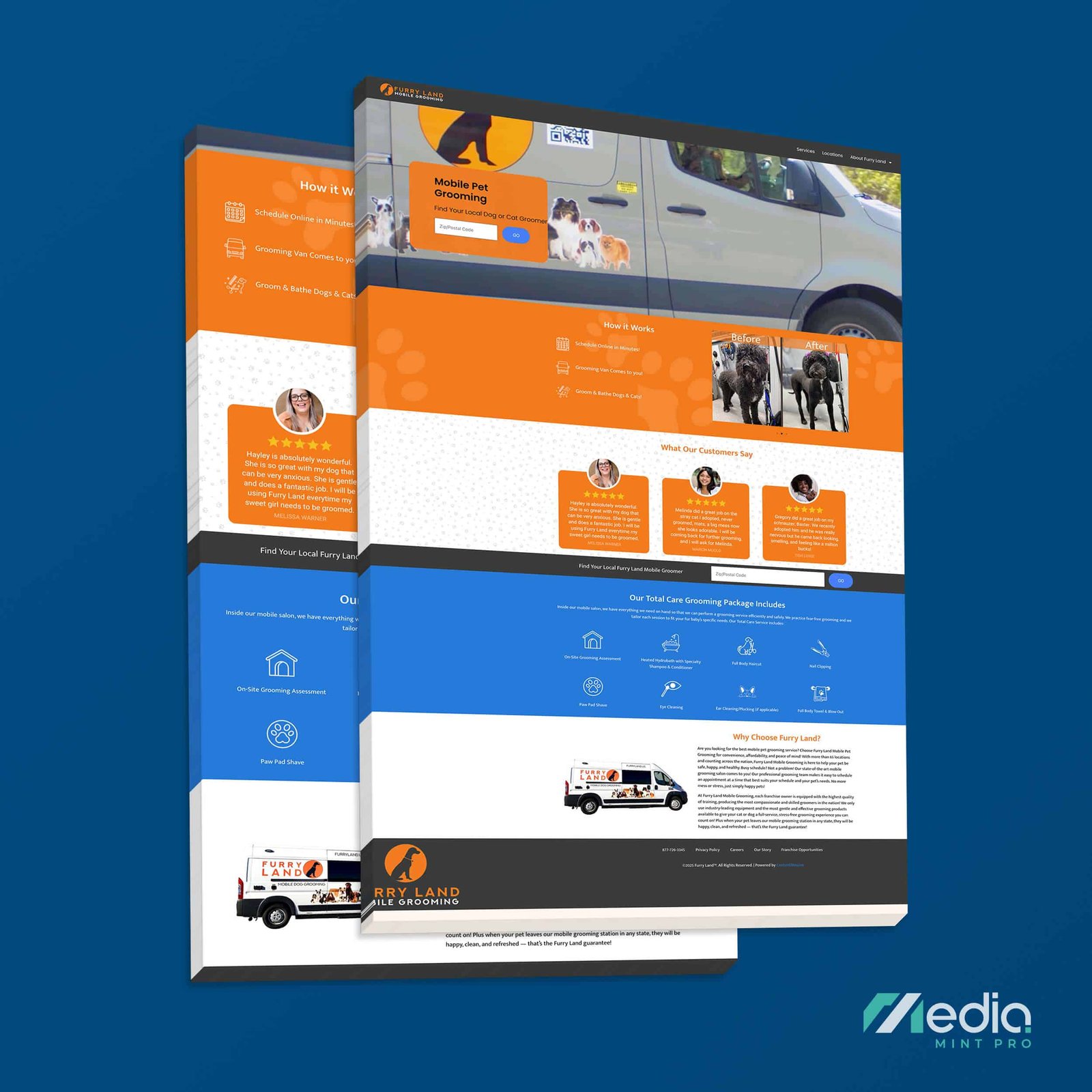Furry Land Mobile Grooming Website Design