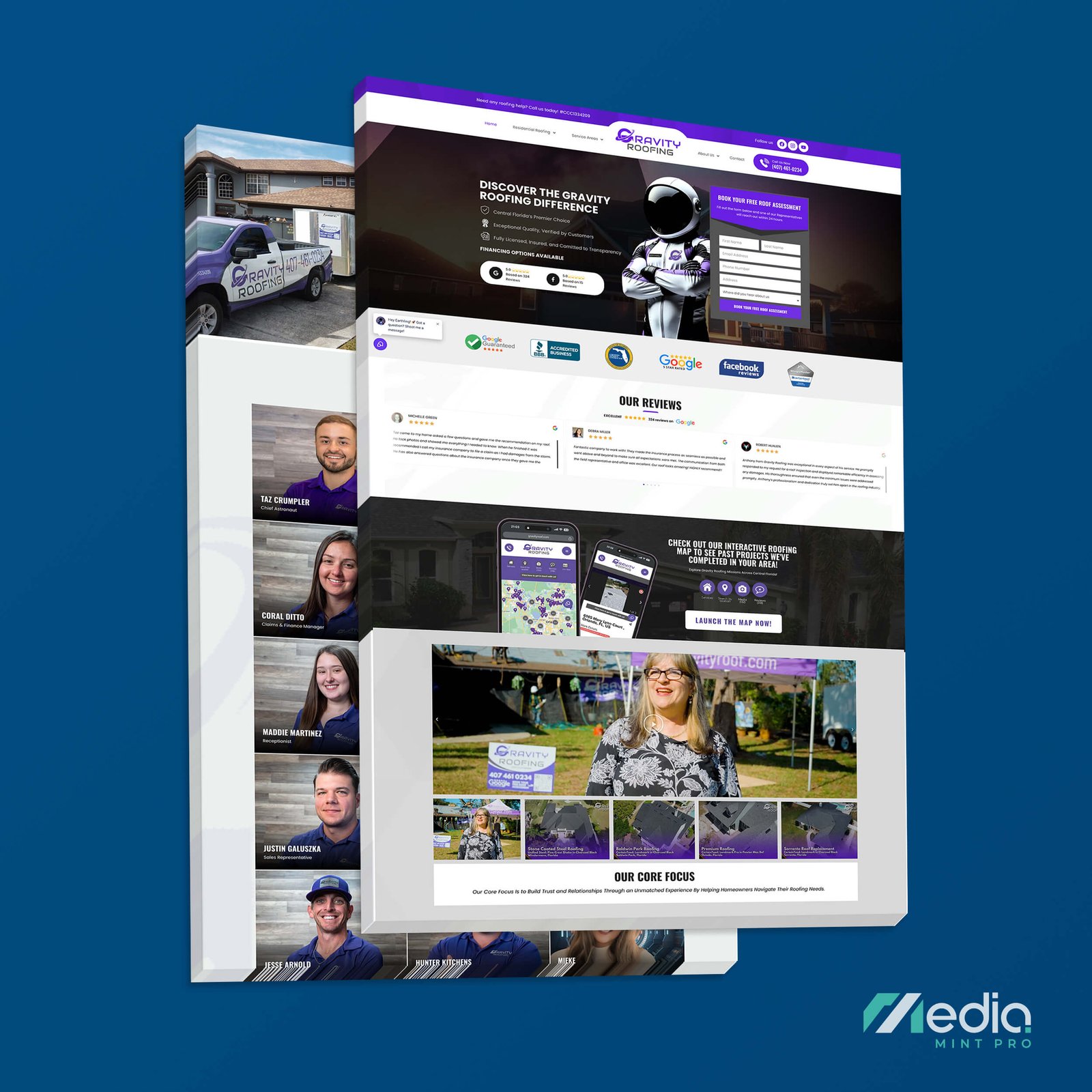 Gravity Roofing Website Design