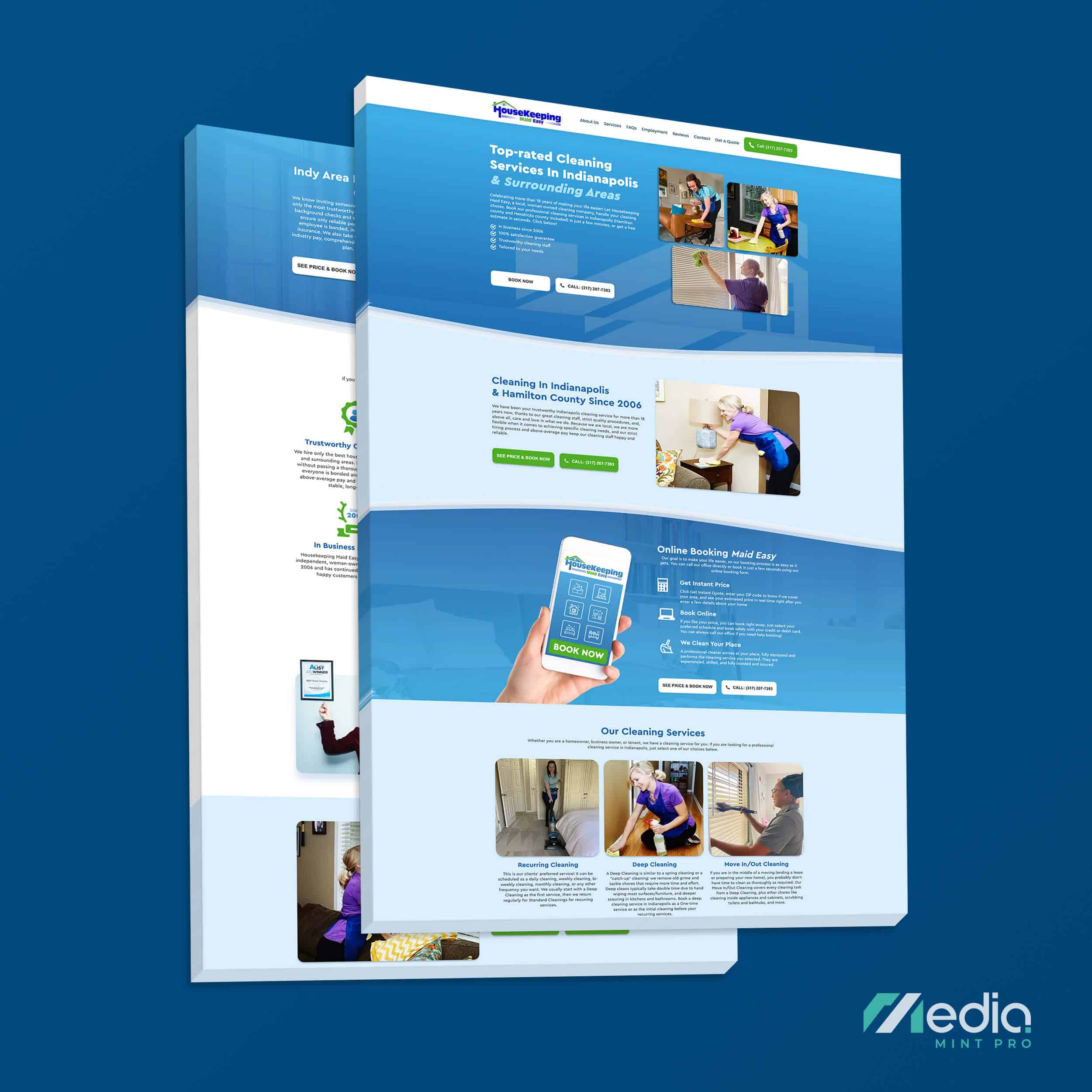 cleaning service website design in Fishers