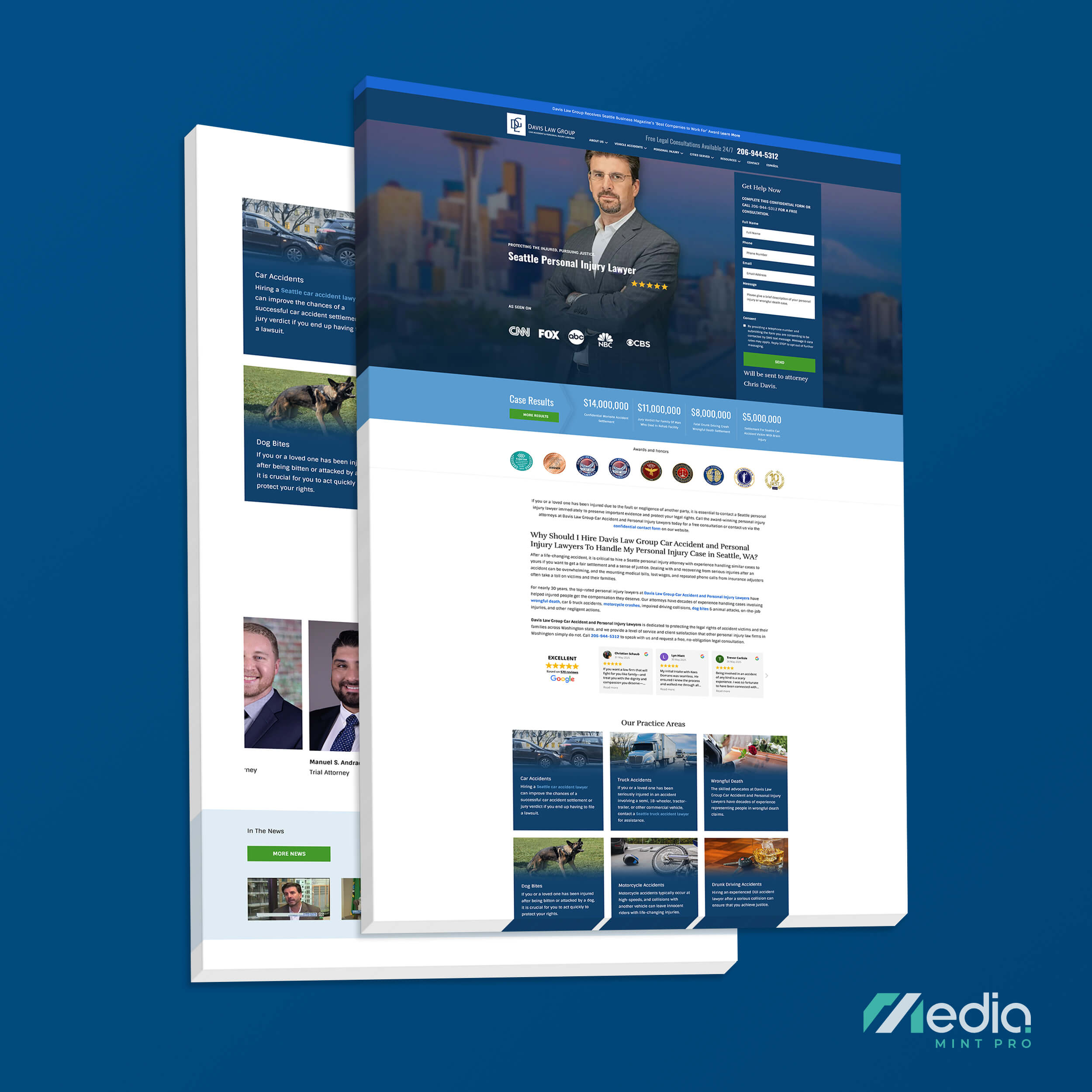 Davis Law Group Seattle Personal Injury Website Design