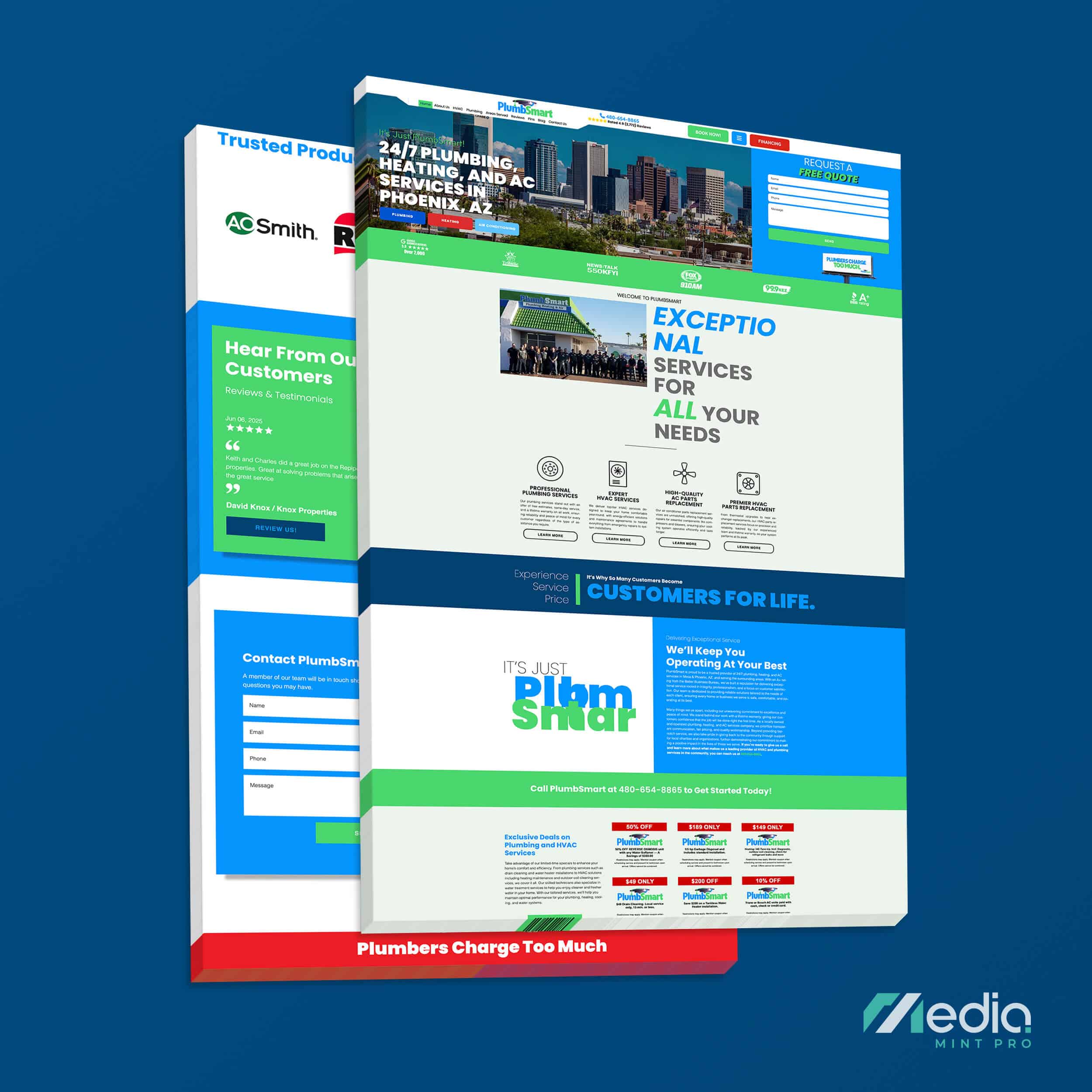 PlumbSmart Plumbing & HVAC Website Design
