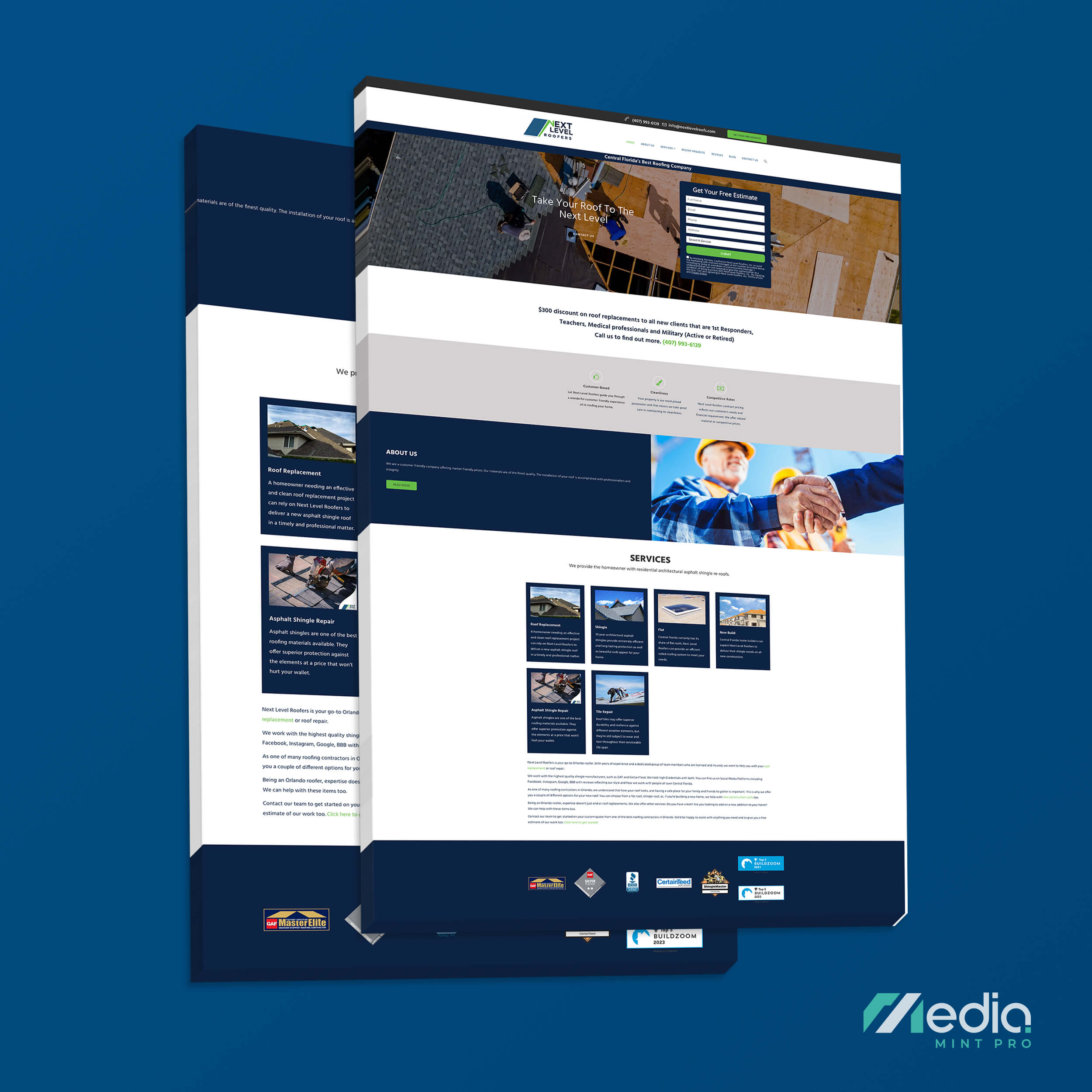 Next Level Roofers Website Design