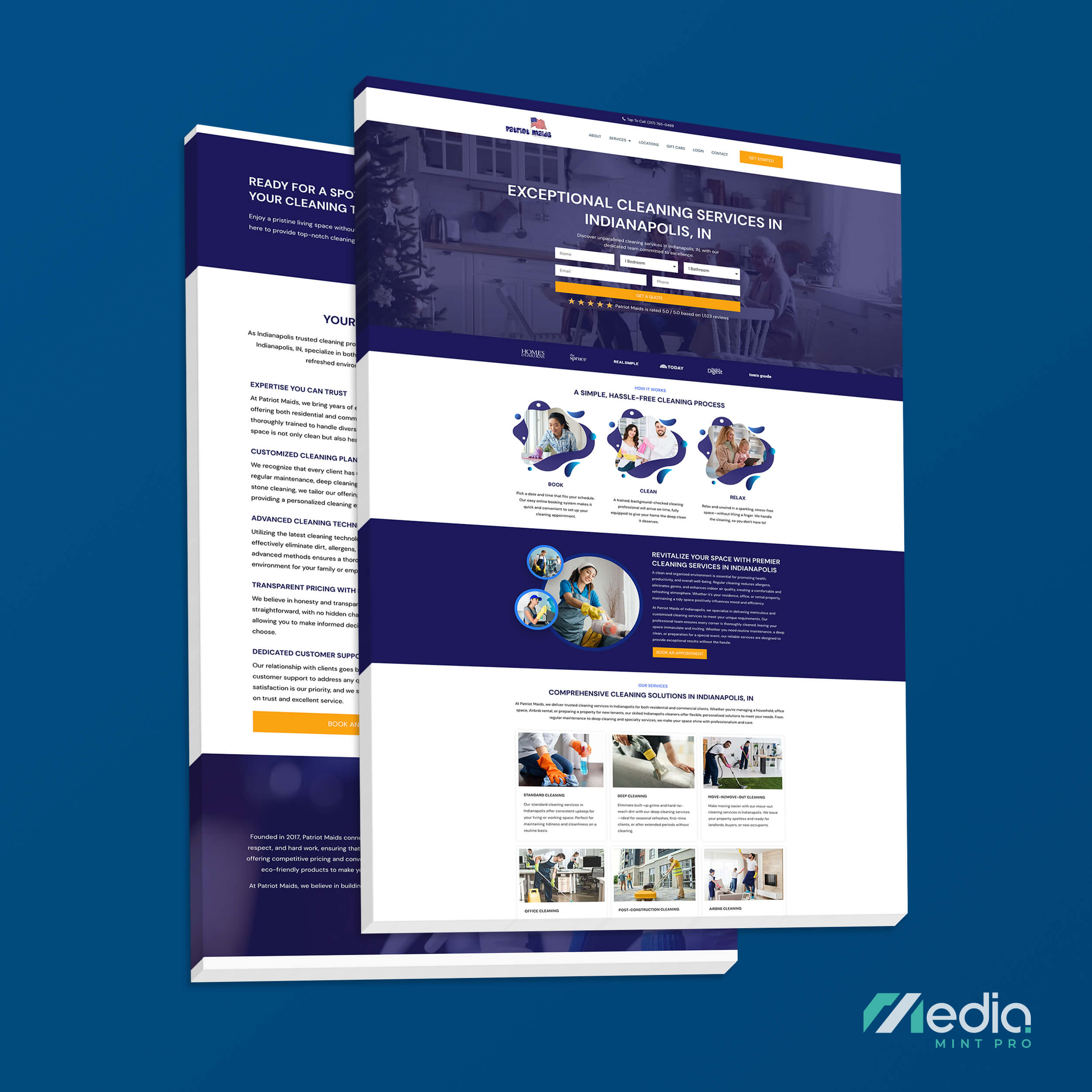 cleaning service website design in Boston