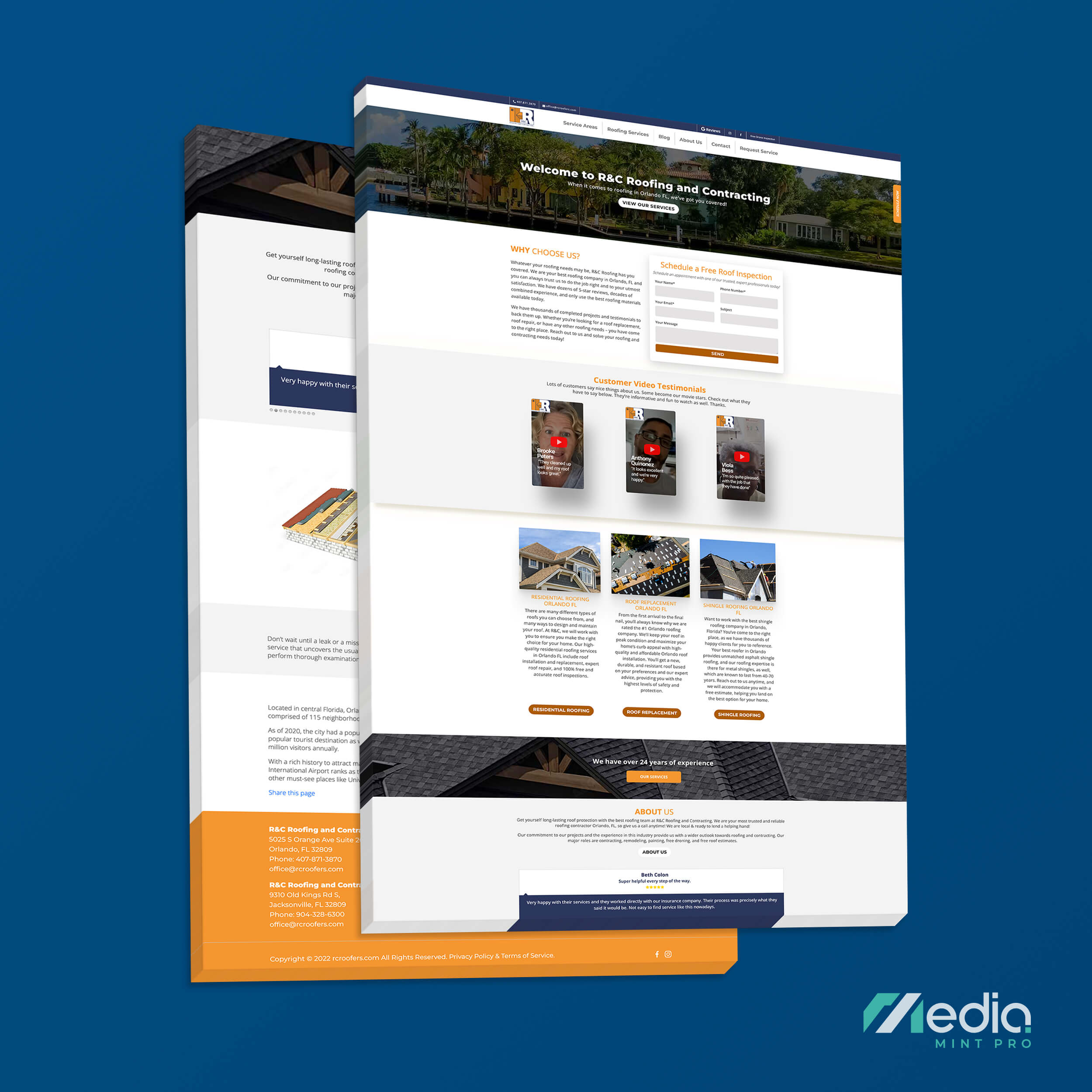 R&C Roofing Website Design