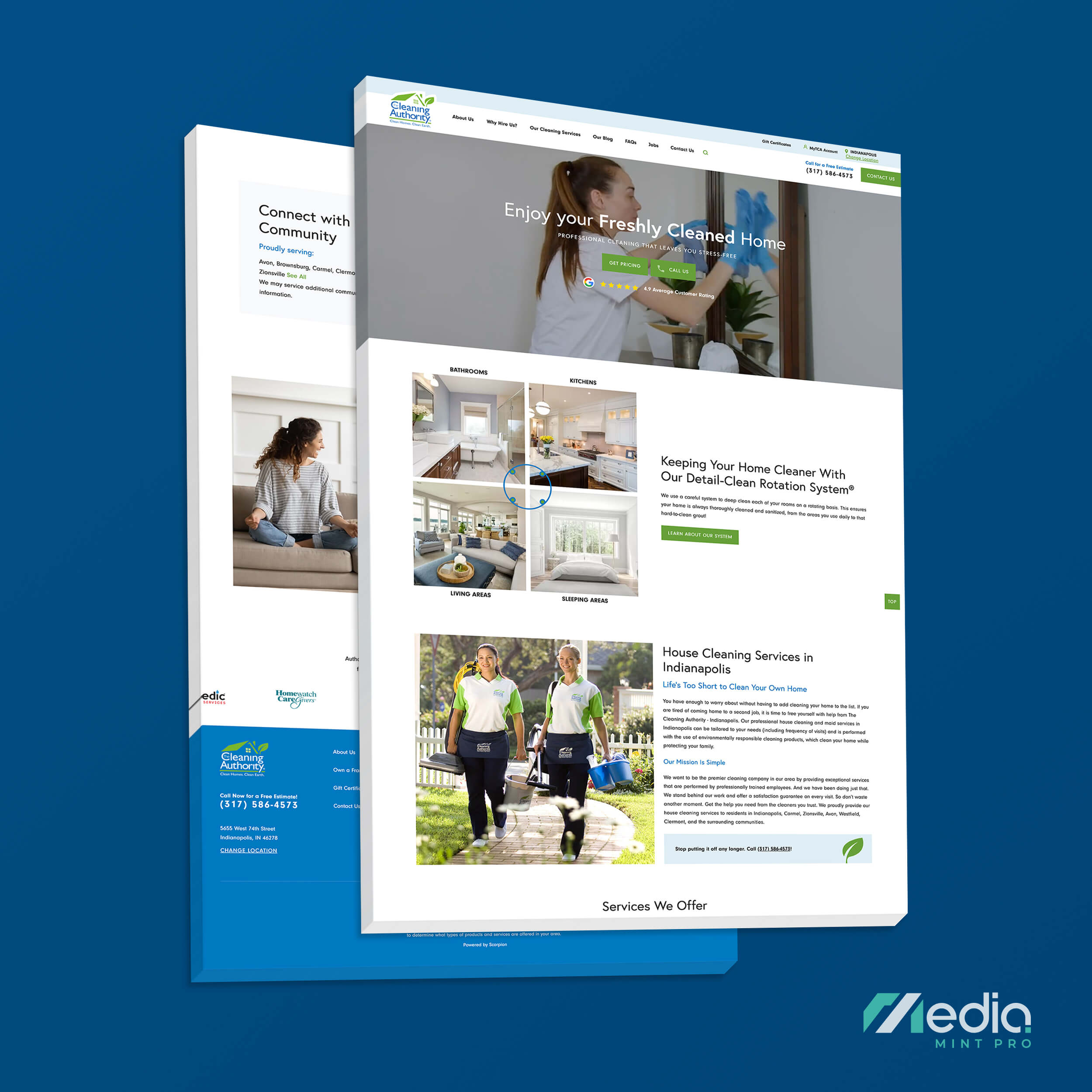 cleaning service website design in Indianapolis