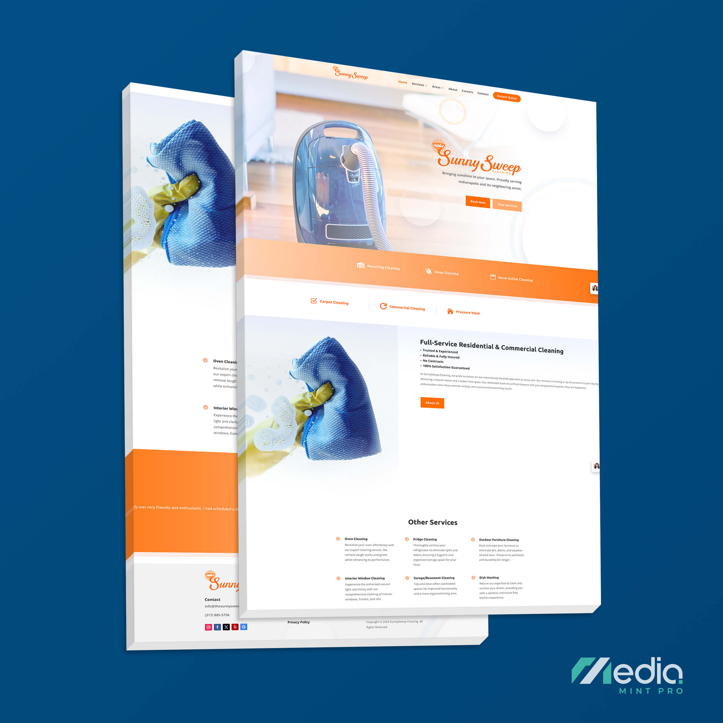 cleaning service website design in Indianapolis