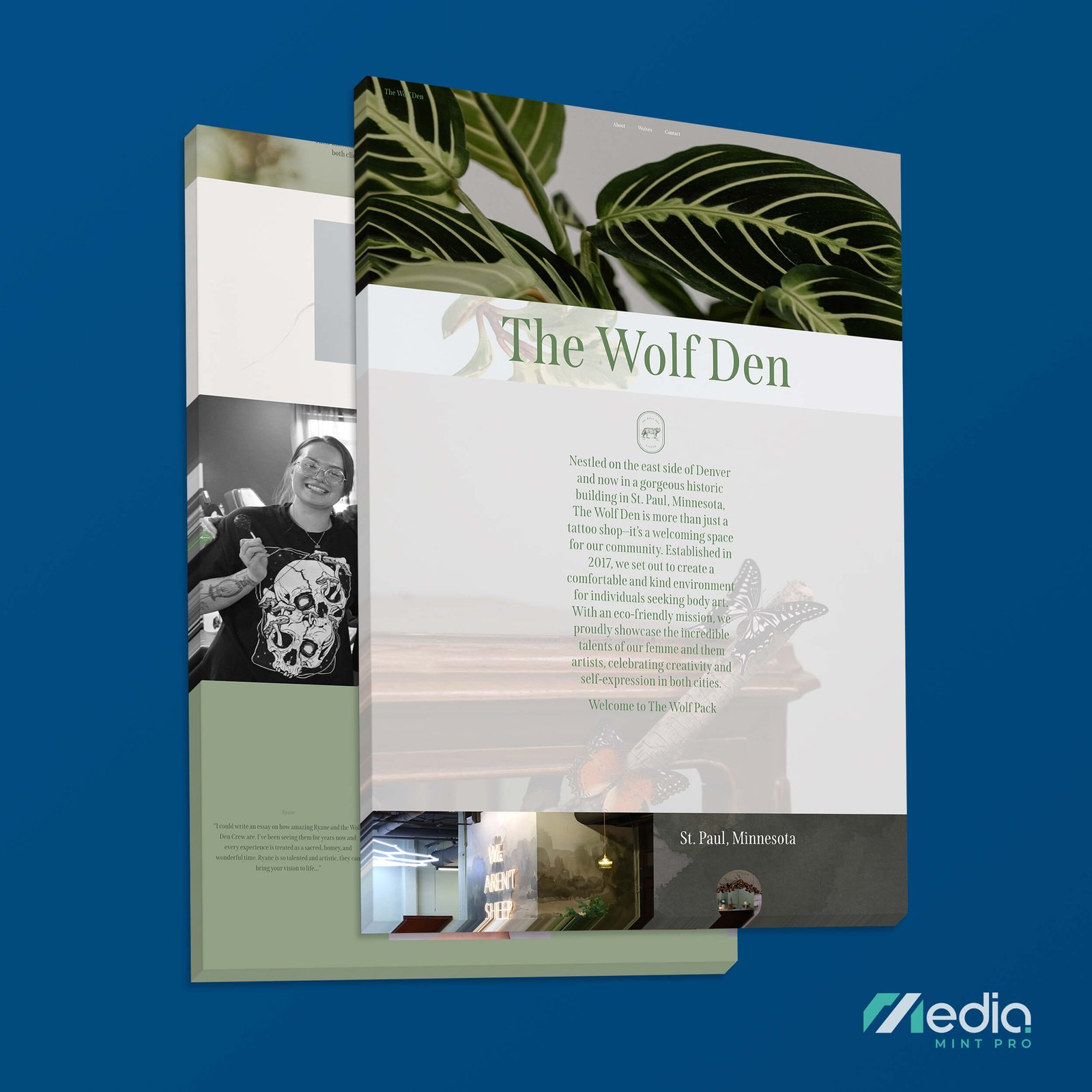 The Wolf Den Tattoo Studio Website Design