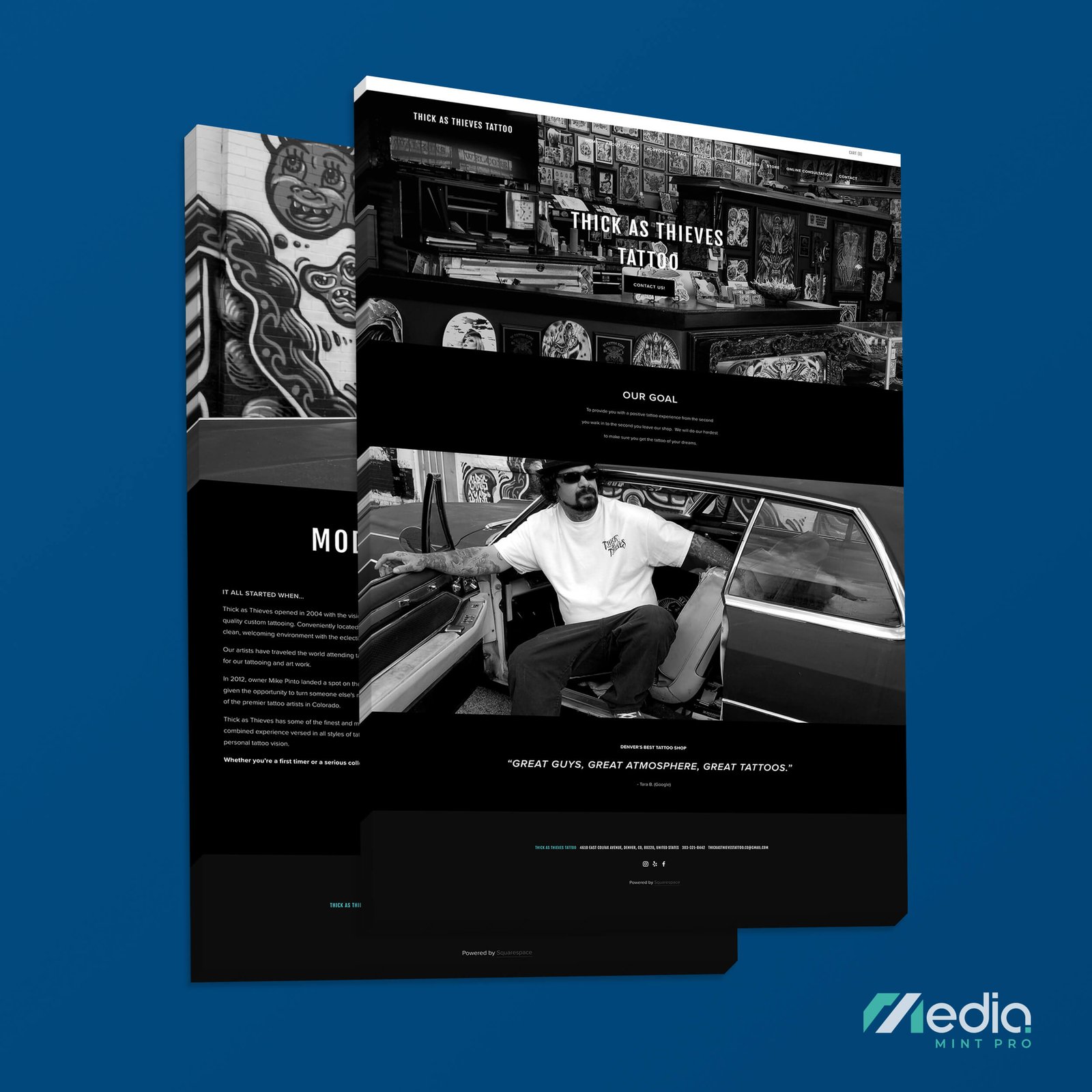 Thick As Thieves Tattoo Studio Website Design