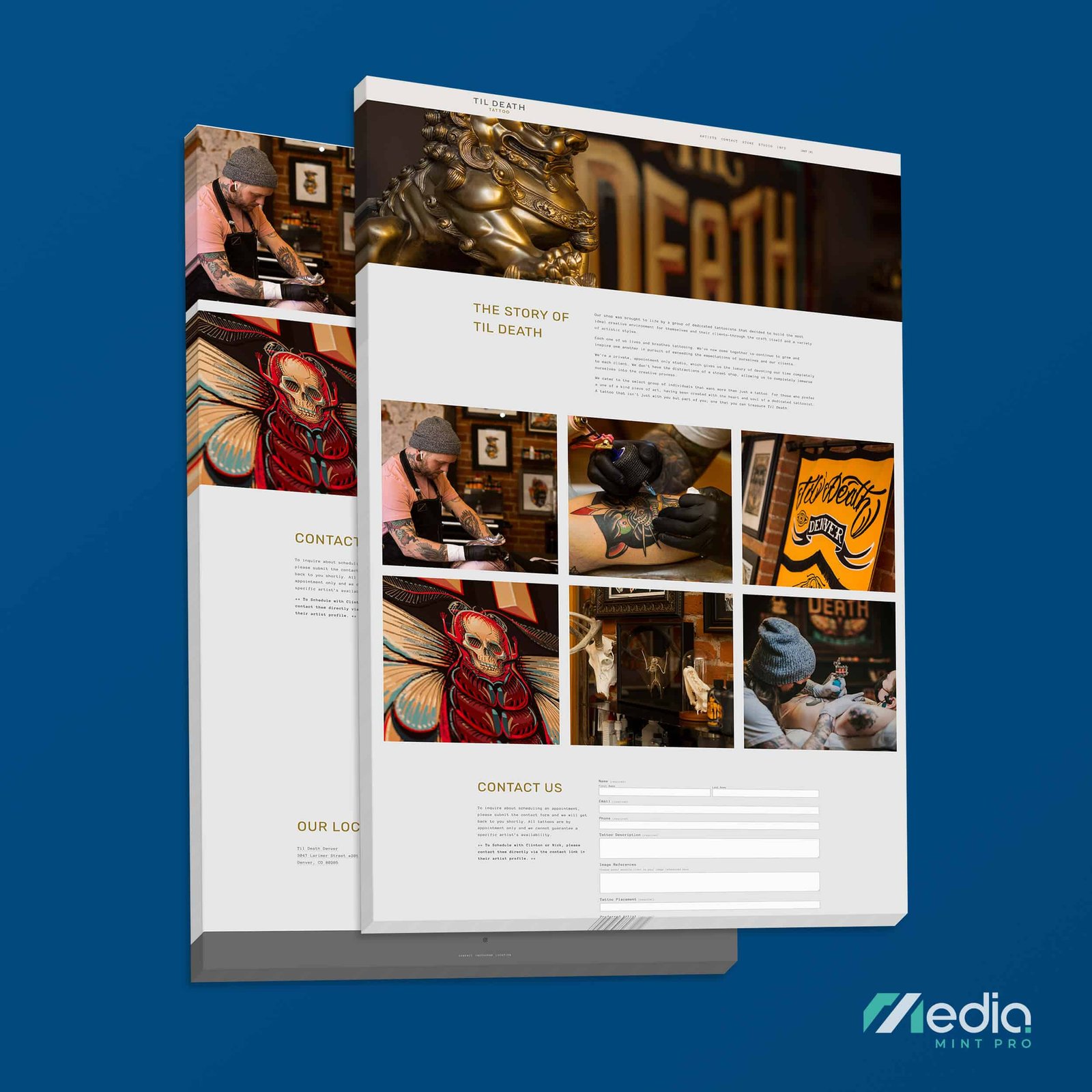 Til Death Tattoo Studio Website Design