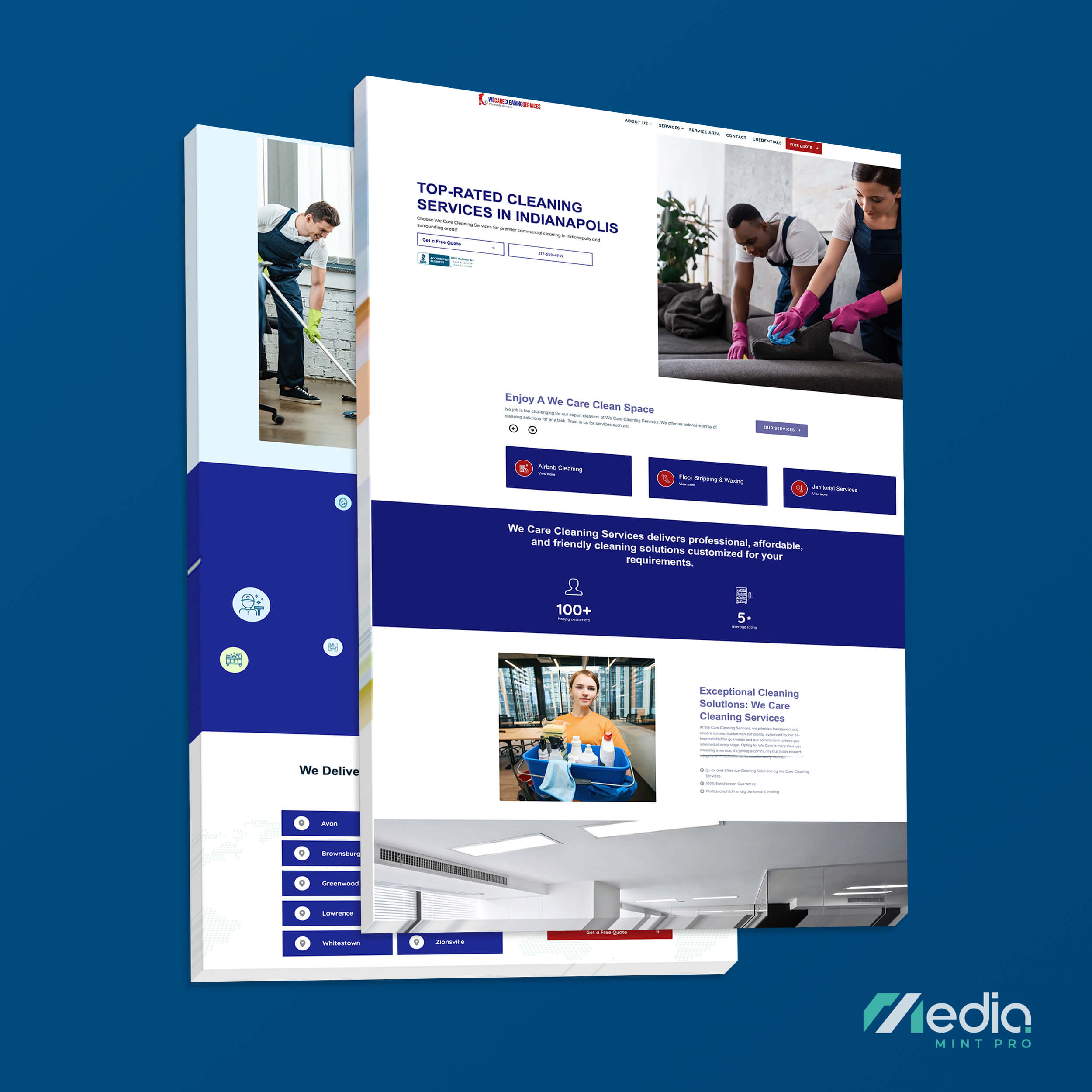 commercial cleaning website design in Indianapolis